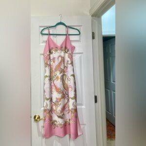 Gianni Bini Pink and White Paisley Slip Dress NWTs! Lucious!
